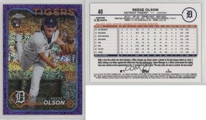2024 Topps Chrome Purple Speckle Refractor /299 Reese Olson #40 Rookie RC