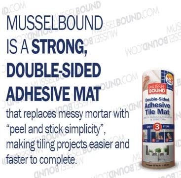 ® Alfombrilla adhesiva para azulejos con espaciadores (15 pies cuadrados por rollo), un fuerte A... Foto 2 de 4