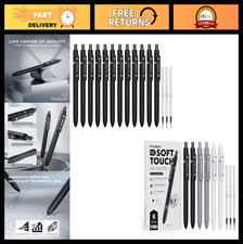 18PCS Black Gel Pens Set with 6 Extra Refills - Smooth Writing, Art Craft Supp
