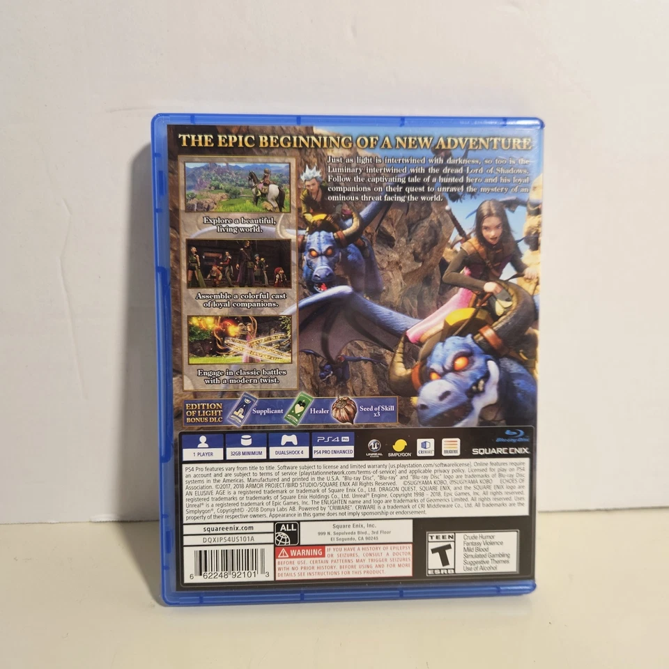 Dragon Quest XI 11 Echoes of an Elusive Age Edition of Light Playstation 4 (PS4) - Image 2 of 4