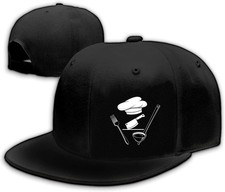 Chef Hat Flat Bill Hats for Men Funny Knives Spoon Kitchen Adjustable 1,