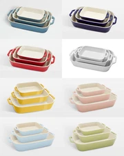 Staub Rectangular Baking Dishes, Set of 3 Full Color ( NEW )
