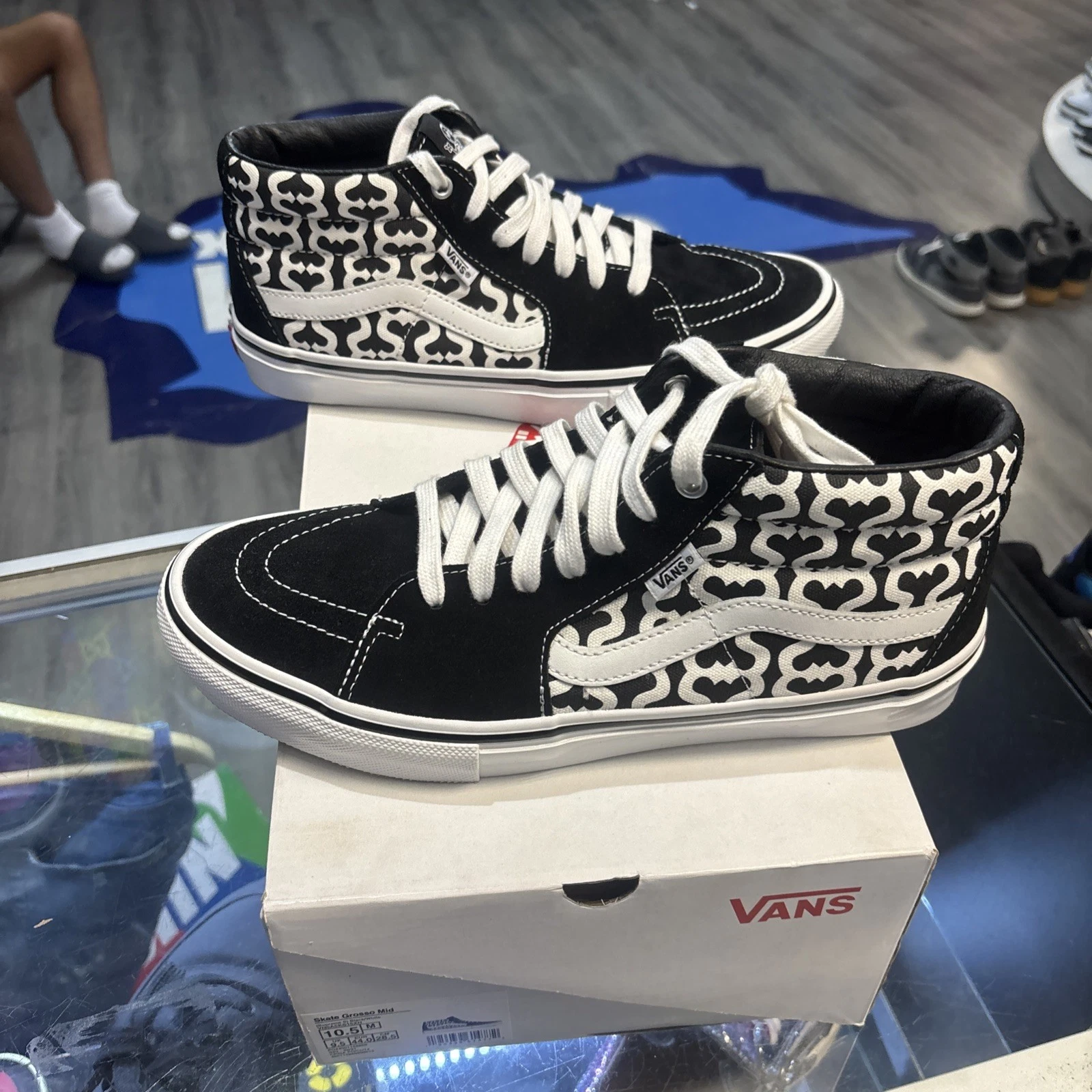 Taille 9,5   VANS Supreme Grosso Mid « Monogramme S   Noir »   vn0a5ks15xh Essayé