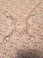 1 Lüsterschale mit Glasbehang, Tropfschalen, Kristall Vintage 