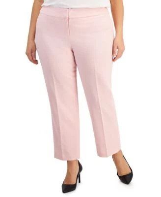 Kasper Plus Size Straight-Leg Pants Tutu Pink 91308522646 S P RT $89.0 #1
