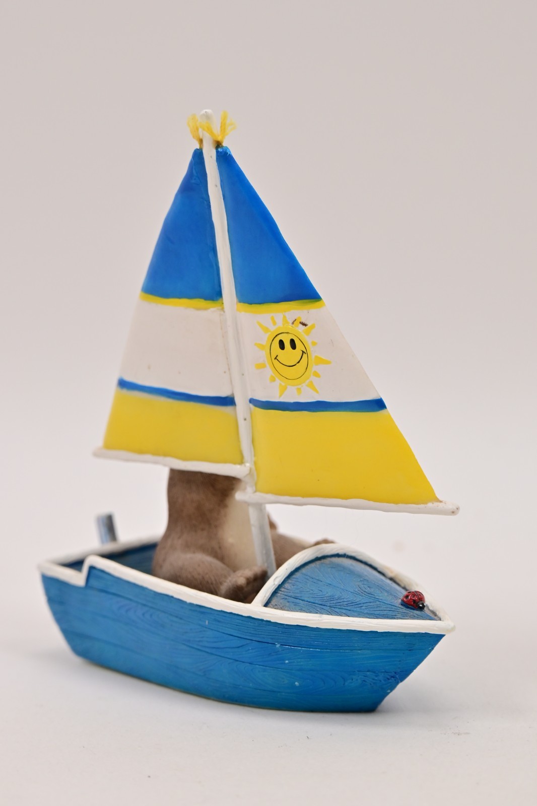 Charming Tails SAILING BY TO SAY HI98/426 Mouse Smiling Sun Boat Figurine Signed