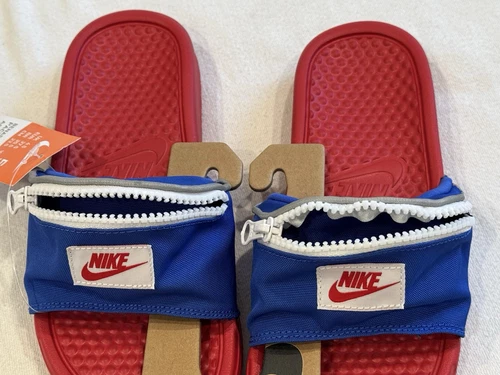 Benassi Just Do It Fanny Pack Slides 'Crimson Royal' Nike AO1037 601 US 5Mn 6Wmn