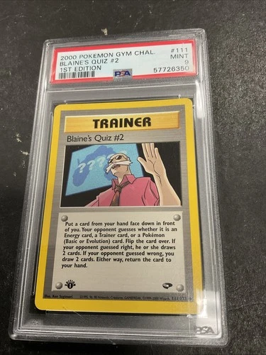 2000 Pokemon 1st Edition Blaine’s Quiz #2 Trainer - Gym Challenge 111/132 PSA 9