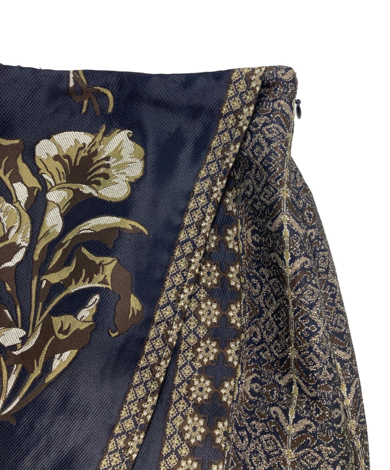 Ameri IMANE JACQUARD WRAP SKIRT S Navy Ext+++ - image 3