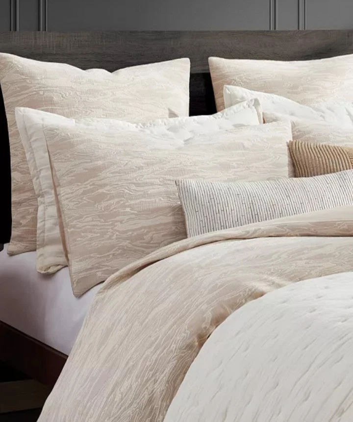 Funda nórdica y fundas Donna Karan "Tranquility" 3 piezas KING, 100 % algodón, nueva sin etiquetas Foto 2 de 4