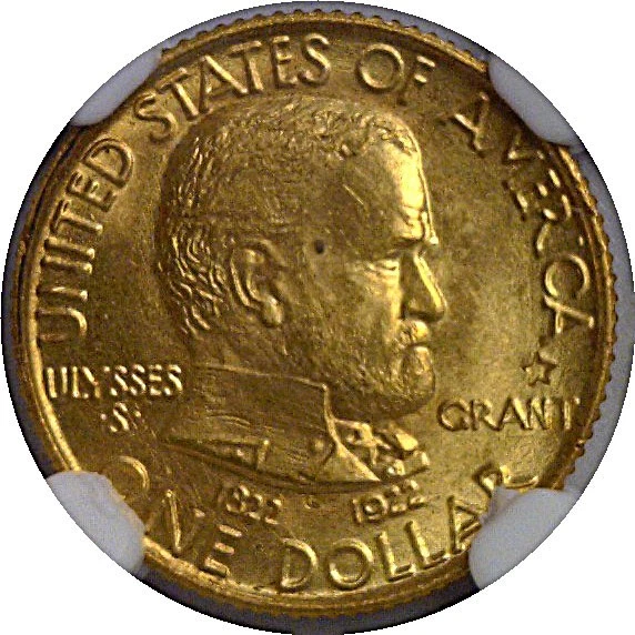 1922 $1 Grant w/star Gold Commemorative NGC MS-66 - Image 2 of 3