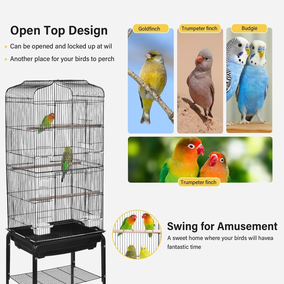 Vogelkäfig Wellensittich Käfig Vogelhaus mit Ständer Vogelvoliere Vogelbauer - Bild 4 von 4