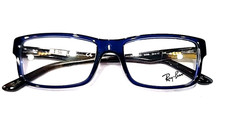 Ray Ban RB5245 5056 Glossy Blue Brown Rectangle Eyeglasses 54-17 145 New