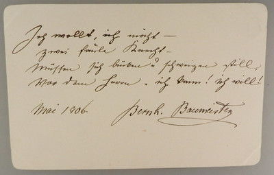 Autogramm Theater Schauspieler Bernhard Baumeister 1906 (136699)