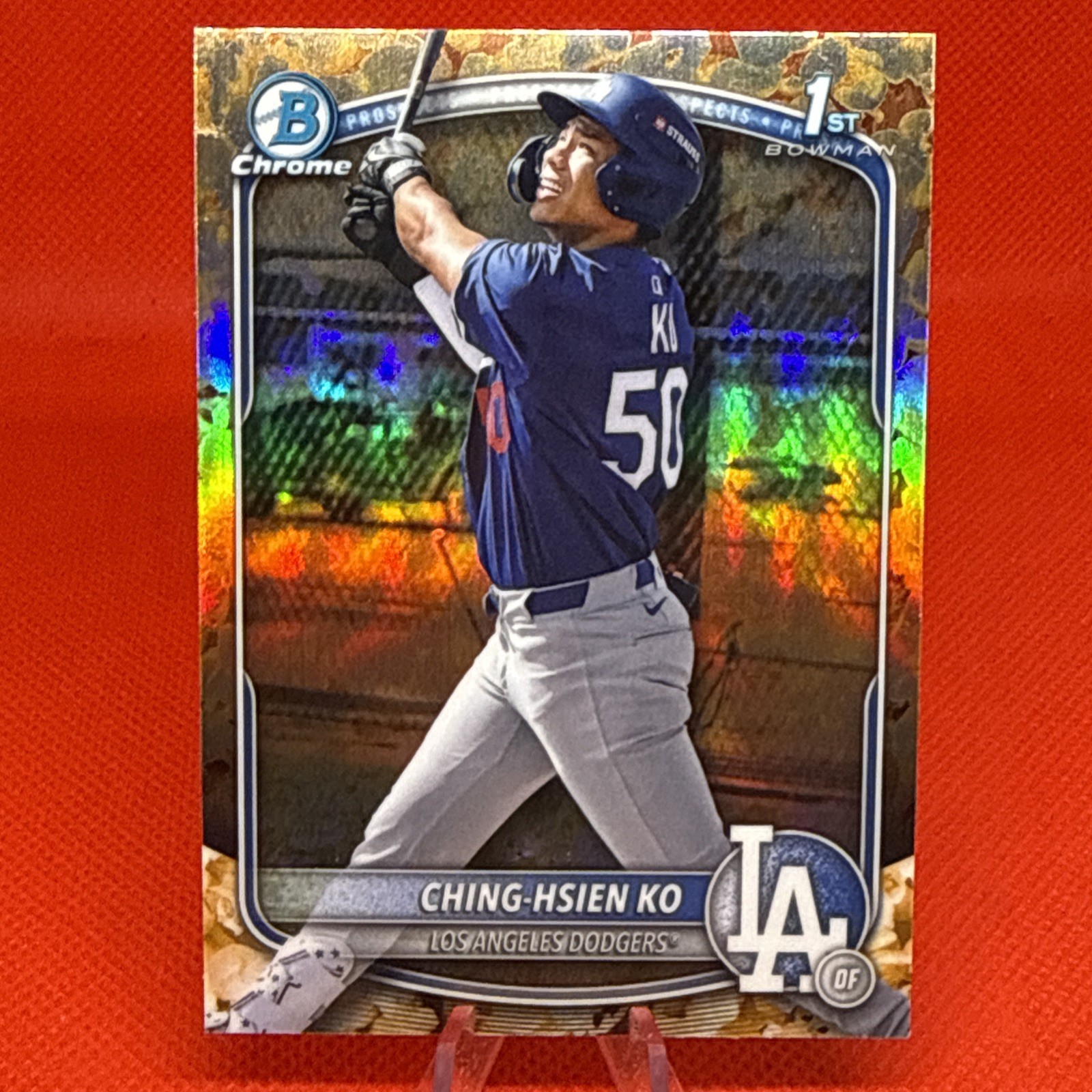 2025 Bowman Chrome Ching-Hsien Ko Popcorn Refractor 1st #BCP-224 LA Dodgers SSP