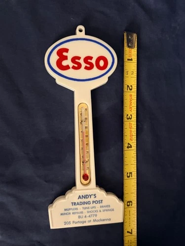 Vintage Esso Pole Sign Thermometer with Box