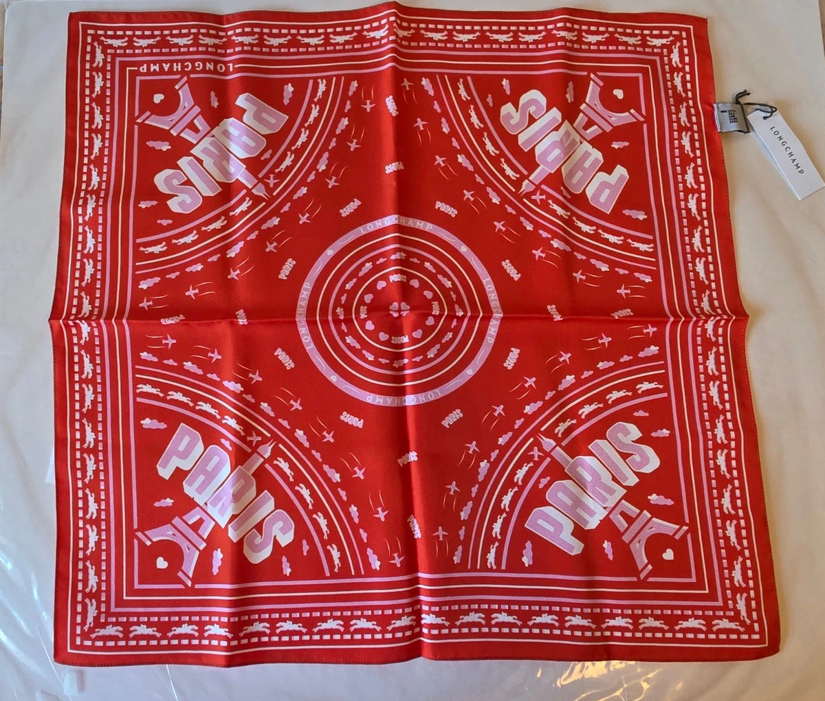 Foulard Carré En Soie Vintage – Marin Bleu – Femme – Bon état – FO337