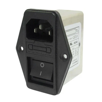 Solder Lug Terminals IEC 320 C14 Power Socket EMI Filter Switch & Fuse Holder 02 - Bild 1 von 4