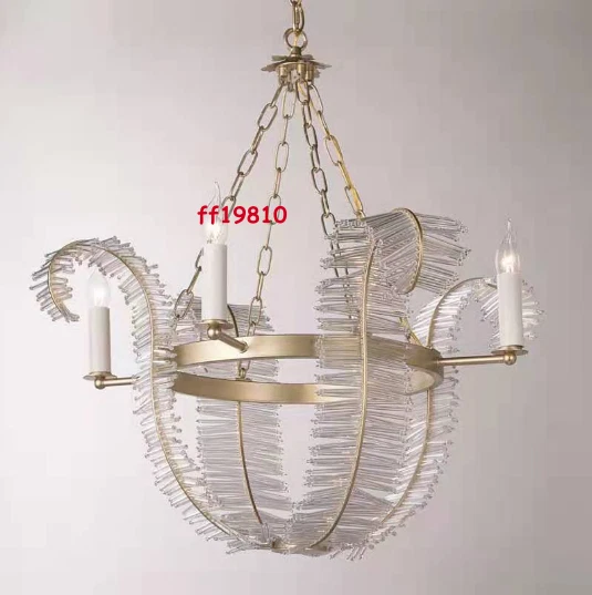 Creative Crystal Banana Leaf Chandelier Vintage Ceiling Candle