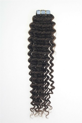 Invisible Tape in Human Hair Extensions Curly Seamless Skin Weft Curly Remy Hair - Picture 26 of 145