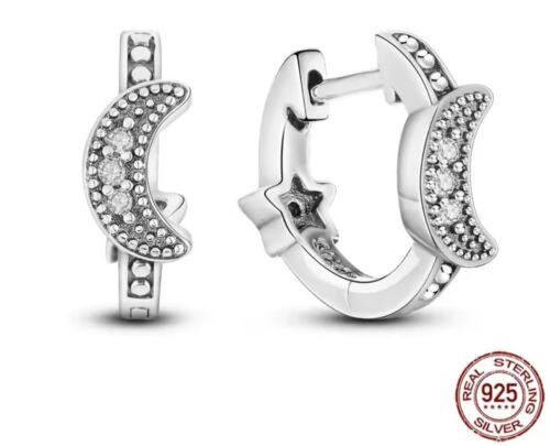 Stars Moon Sun Universe 925 Sterling Silver Drop Stud Earrings Multiple Options - Picture 32 of 47