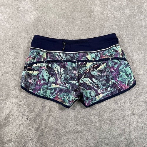 Lululemon Run Speed Short Iridescent Navy Size 6 Athleisure Stretch Wicking - Picture 6 of 9