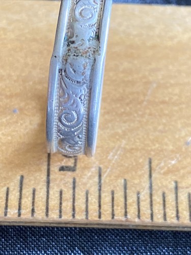 Anello Vintage Argento Sterling Pergamena Taglia 7 1/2 - Foto 11 di 11
