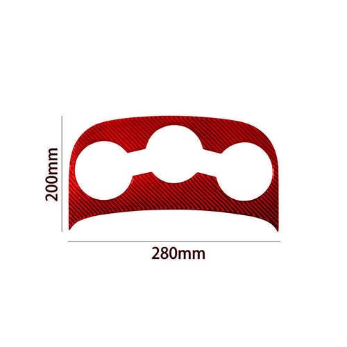 Red Carbon Fiber Interior Center Armrest Cupholder Cover Trim For Dodge RAM 1500 - Picture 2 of 12