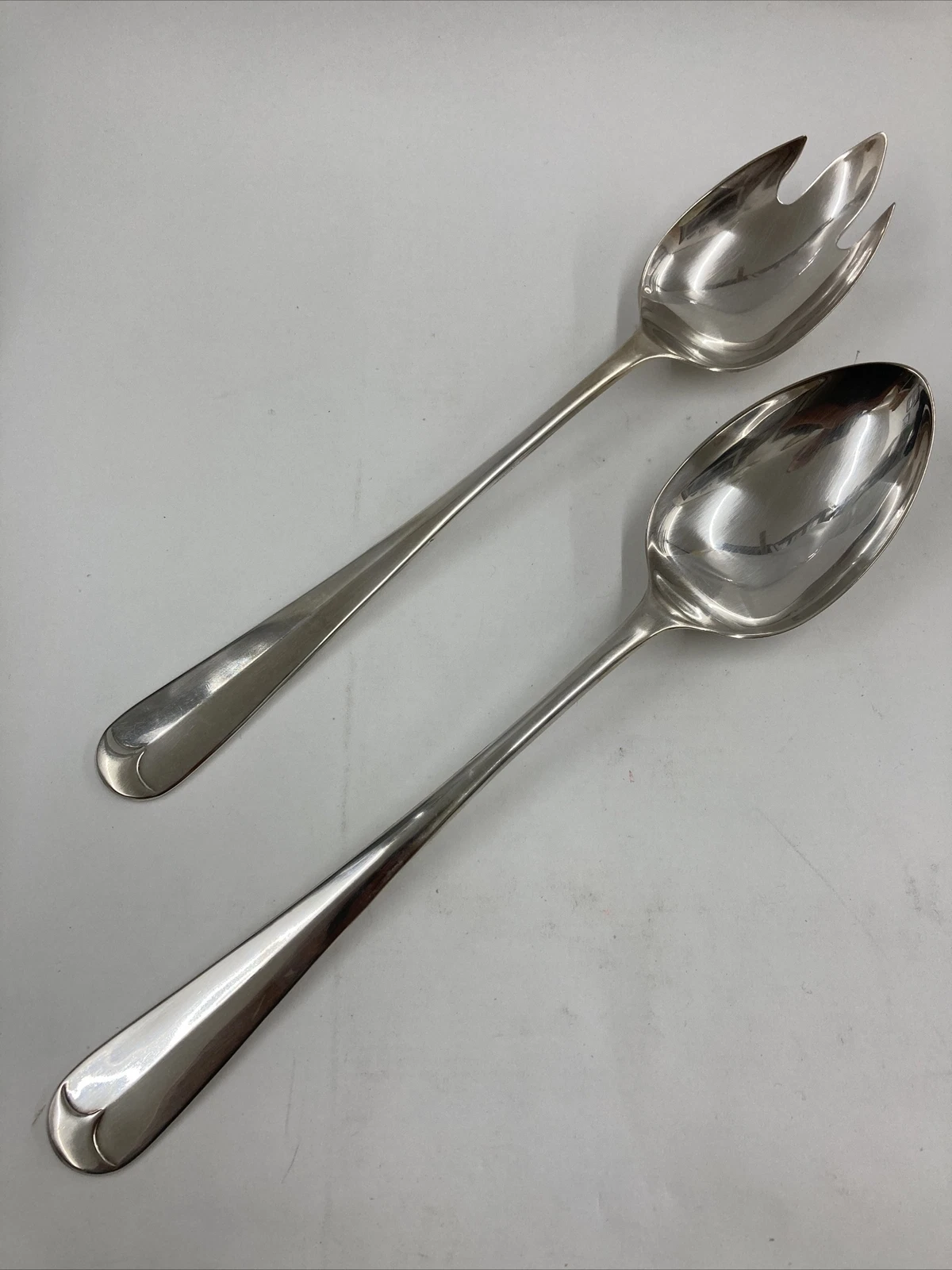 Italian Silverplated Serving Set 12-1/4”Forked Spoon And 12-1/4” Spoon