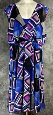Lane Bryant Geometric Print Slvls Layered Midi Dress sz 26/28 (13975)