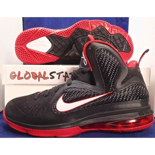 2011 NIKE LEBRON 9 IX AWAY BRED SPORT RED BLACK WHITE SZ 8.5 ( 469764 003 )