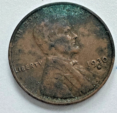 1930 D Penny Lincoln Wheat Error. Filled D - Picture 2 of 8