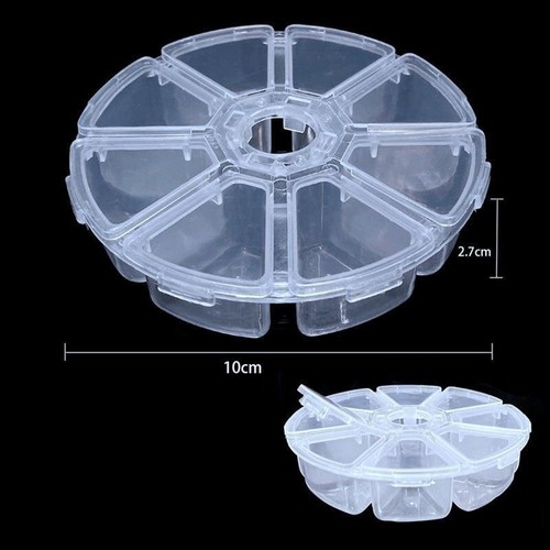 4pcs Round Jewelry Beads Nail ART Display Organizer Bos Case Storage Wheel Tray - Imagen 19 de 20