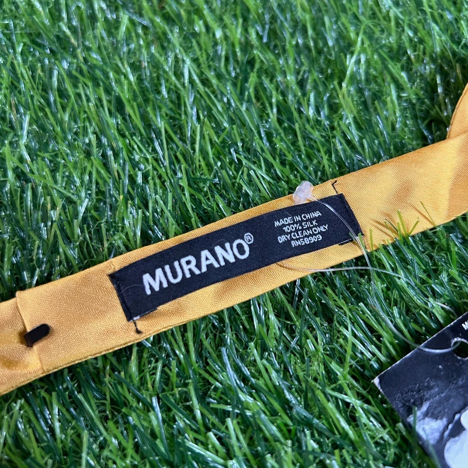 Murano Gold Yellow Bow Tie Silk Adjustable Formal Wedding Party Bowtie Mens NWT - Image 4 of 4