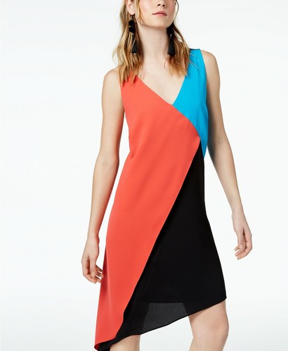 BAR III SEXY CHIC V-NECK ASYMMETRICAL COLORBLOCK DRESS Sz L NWT $ 80 - Picture 3 of 3