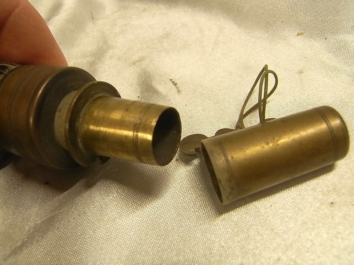 Ancienne Poire à Plombs/poudre De Chasse En Cuir - Fabrication Française