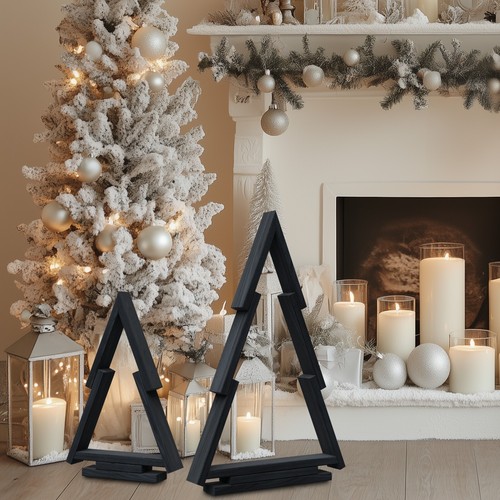 Floranica Weihnachtsbaum aus Kiefernholz 2er Set Bäume Winterdeko - Bild 20 von 38