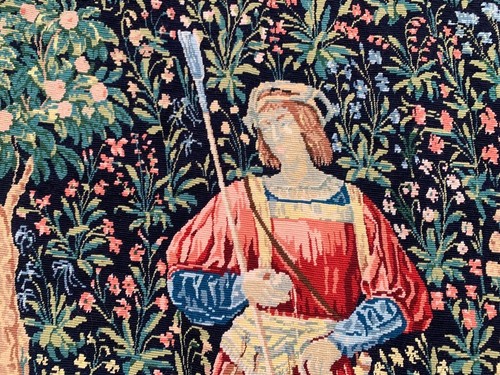 4x5 Vintage French Handmade Verdure Tapestry Wall Hanging Decorative 151x123cm - 第 3/8 張圖片