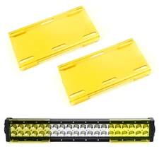 2pc 6" Bright Yellow Colored Double-Row LED Light Bar Lens Protective Covers