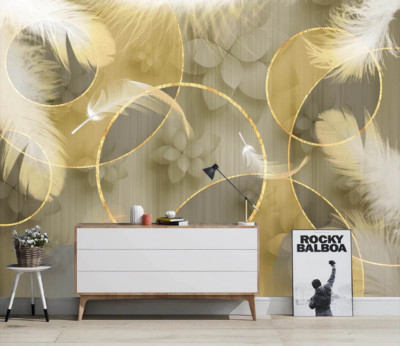 3D Yellow Fleece ZHU9887 Wallpaper Wall Mural Removable Self-adhesive Zoe
