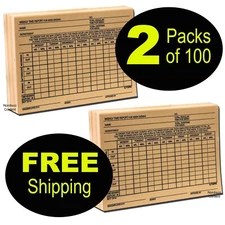 Tops 3017 Weekly Time Report Card, 4 x 6", Buff Index Stock, 2 Packs of 100