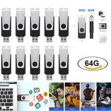 1/2/5/10Pack 64GB USB Flash Memory Stick Lot U Disk Thumb Drives For Laptop PC