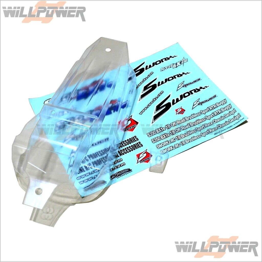Shark Clear Body Shell Cover #SW-250014 (RC-WillPower) Sworkz S350 BX1
