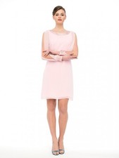  Cocktailkleid Festlich Brautmutterkleid Elegant  Knielang Langarm Gr. 40 44