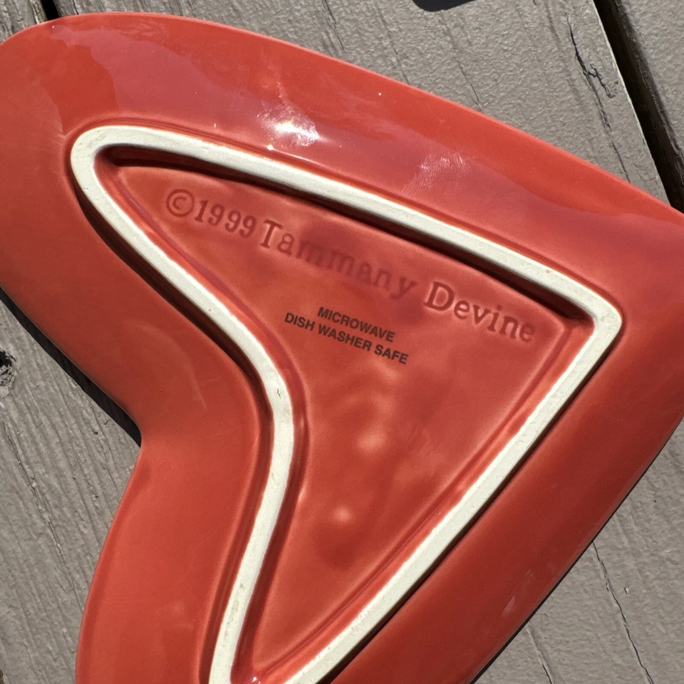 Platos Corazón Rojo San Valentín 1999 Tammany Devine 8” Lovecore Foto 3 de 4