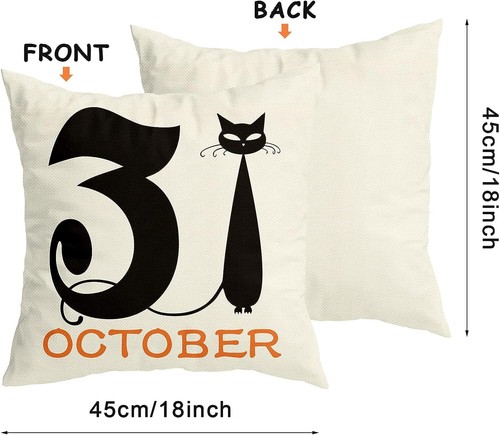 RioGree Halloween Decorations Pillow Covers 18x18 Set of 4 for Halloween Decor I - Bild 2 von 6