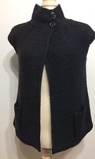 Pre Owned Black Sleeveless Knitted Woman Fashion Vest/cardigan Size Large