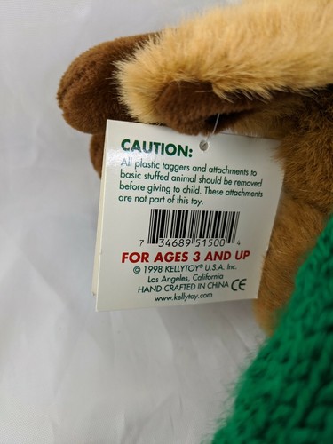 Kellytoy Moose Elk Plush 13 Inch Sweater Baby 1998 Stuffed Animal Toy - Picture 9 of 10