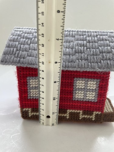 Needlepoint Plastic Canvas Music Box House Cottage Mill Down By Old Mill Stream - Picture 5 of 6
