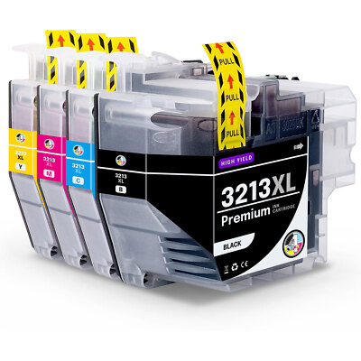 Lot De 10 Cartouches D'encre Compatibles Brother LC3213 | 4 Noires, 2 Cyan, 2 Magenta, 2 Jaunes | Pour MFC-J Et DCP-J Séries